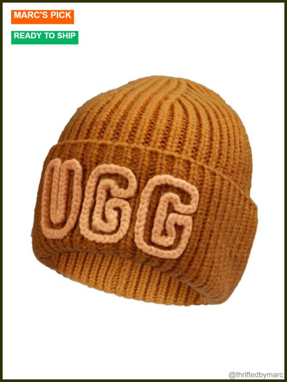 Chunky Rib Knit Beanie Acrylic Wool Blend Pull-On